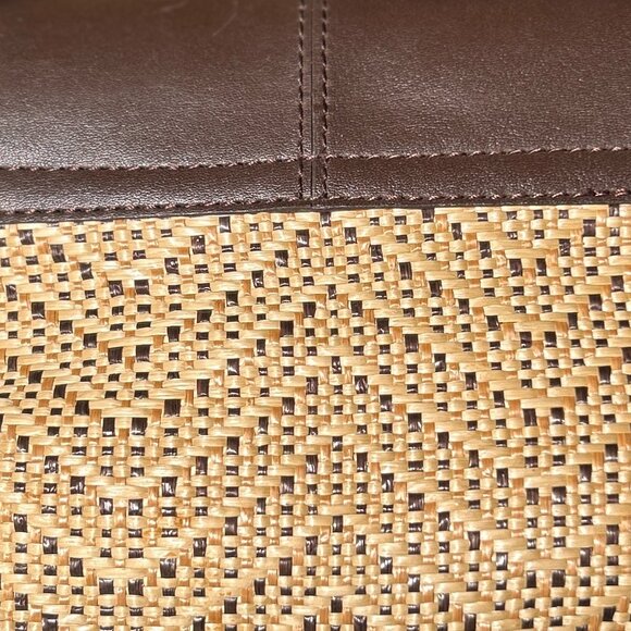 Liz Claiborne Crossbody Bag 10H " x 13W" Brown & Raffia Casual Office - Picture 7 of 7